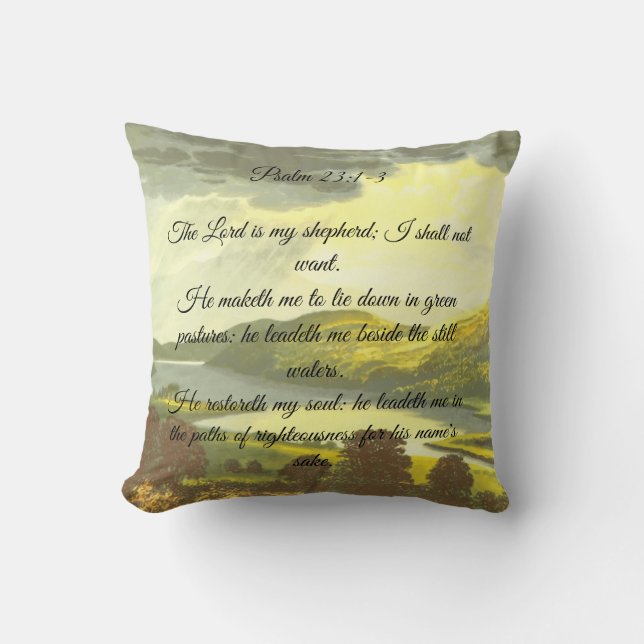 Psalms 23:1-3 Throw Pillow Kissen (Vorderseite)