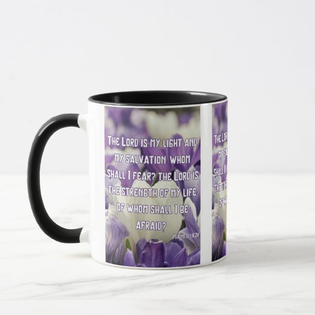 Psalms 27:1 KJV Bibelschrift Pic Two-Tone Tasse (Links)
