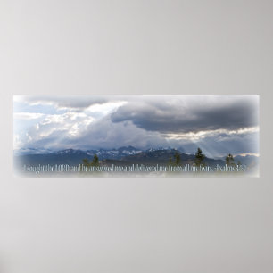 Psalms 34:4 Panorama-Lichtvignette Poster