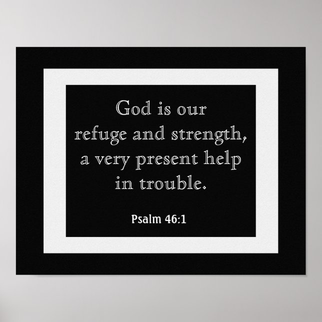 Psalms 46:1 --- Art Print-- Book of Psalms Poster (Vorne)