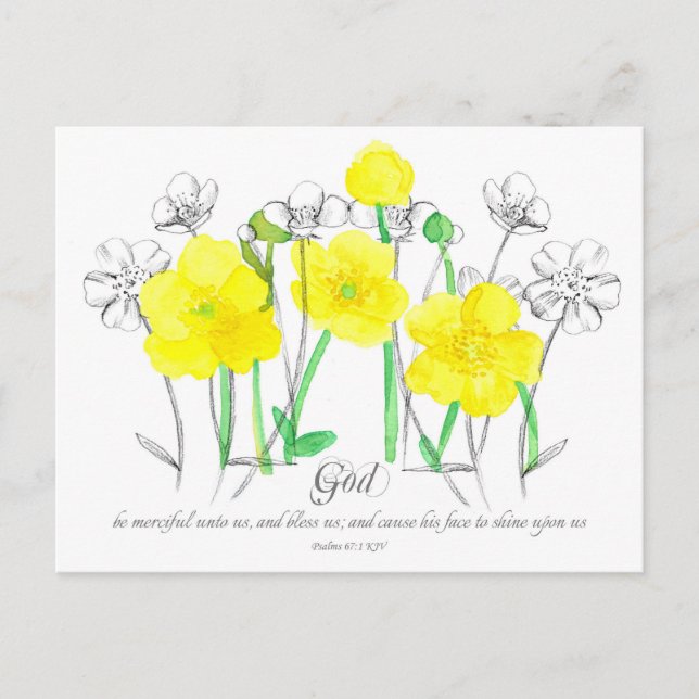 Psalms 67 Scripturenkarte Gelbe Buttertasse Postkarte (Vorderseite)
