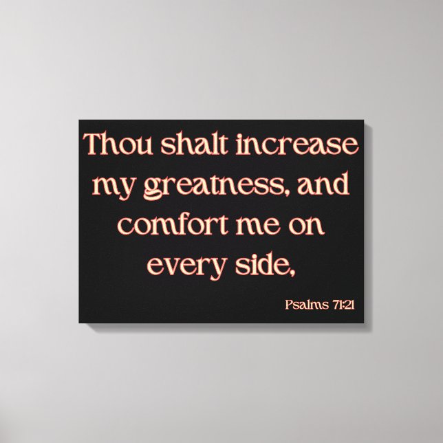 Psalms 71:21 Bibel Verse KJV Mauer Kunst Leinwanddruck (Vorderseite)