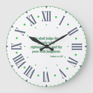 Psalms 72:2 KJV Bible Verse Roman Numeral Große Wanduhr