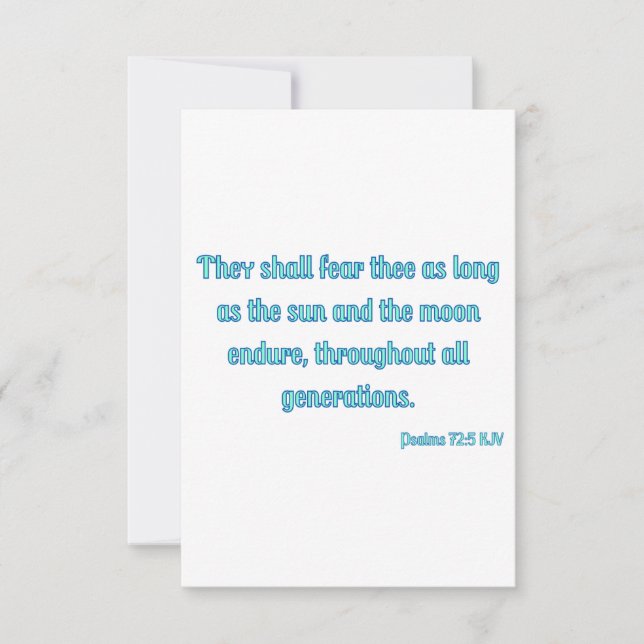 Psalms 72:5 KJV Bible Verse Flat Greeting Card Karte (Vorderseite)