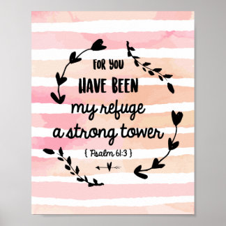 Psalms Bibel Verse Wasserfarbe Rosa Waschen Christ Poster