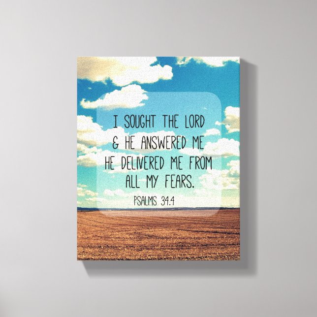 Psalms Bible Verse Leinwanddruck (Vorderseite)
