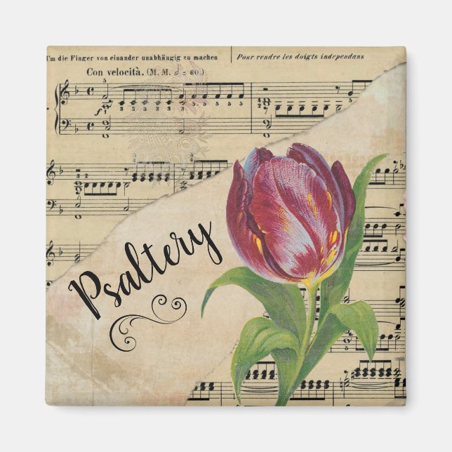 Psaltery Elegante Vintage Novelle Magnet (Vorne)
