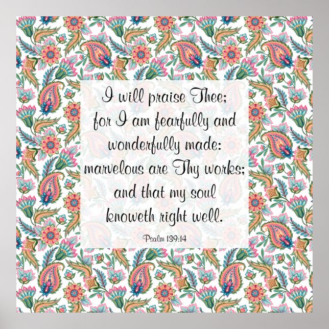 Psaume 139:14 Poster (Devant)