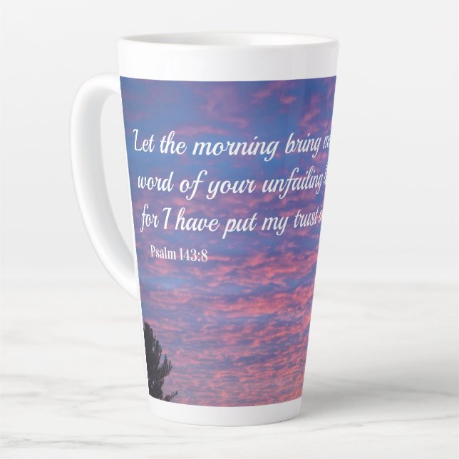 Psaume 143:8 Grosse Mug latte (Angle gauche)