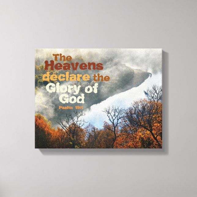 Psaume 19:1 Bible Verse Gloire de Dieu Toile Envel (Recto)