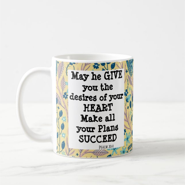 Psaume 20:4 Photo Fille Graduation Café Mug (Gauche)
