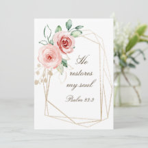 Psaume 23:3 Il rétablit ma carte Rose de la Bible 