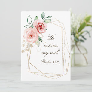 Psaume 23:3 Il rétablit ma carte Rose de la Bible 