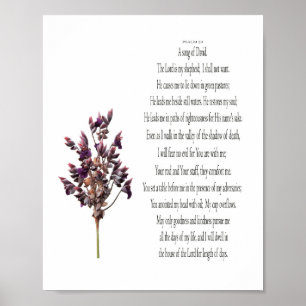 Psaume 23, Affiche botanique jaune violet (mat)