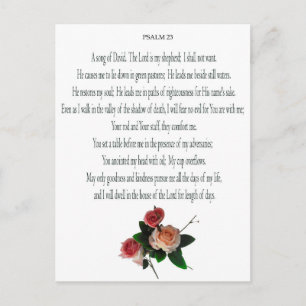 Psaume 23, Chanson de David, Carte postale florale