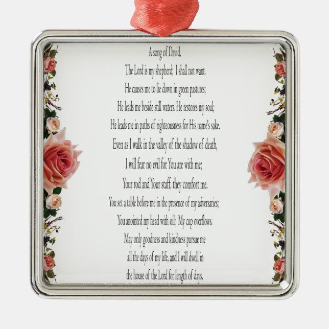 Psaume 23, Fleur Rose, Ornement Métal (Devant)