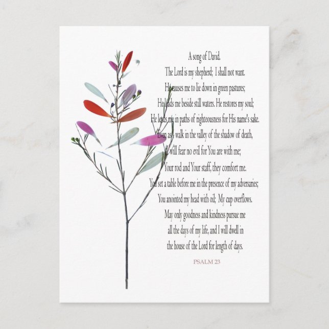 Psaume 23, Green Plante Floral Carte postale de Da (Devant)