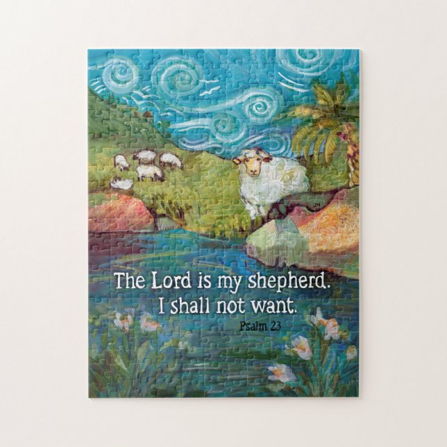 Psaume 23, Seigneur est mon Puzzle de 11x14" (Vertical)