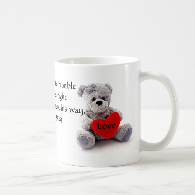 Psaume 25:9 Teddy Ours Bible Verse Mug (Droite)