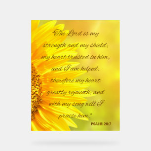 Psaume 28:7 Enseigne en acrylique - "Le Seigneur e