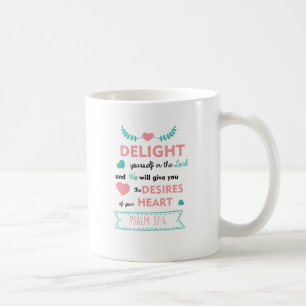Psaume 37:4 Bible Verse Christian Coffee Mug