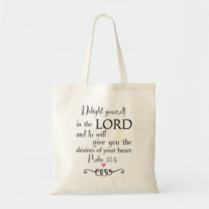 Psaume 37:4 Bible Verse Foi chrétienne Sac fourre