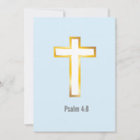 Psaume 4:8 Verset biblique avec carte croisée Gold