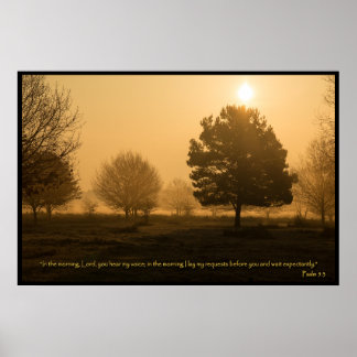 Psaume 5:3 Poster de la Bible chrétienne