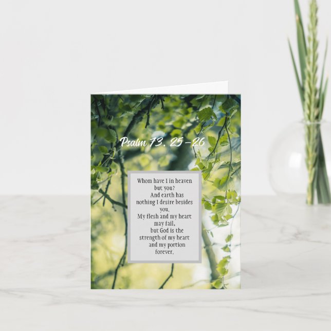 psaume 73: 25-26, carte pliée chrétienne (Devant)