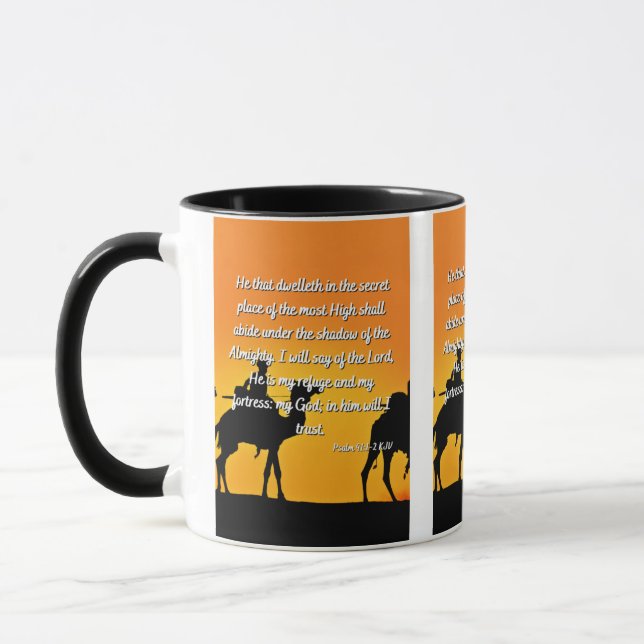Psaume 91:1-2 KJV Bible Verse Mug Deux Tons (Gauche)