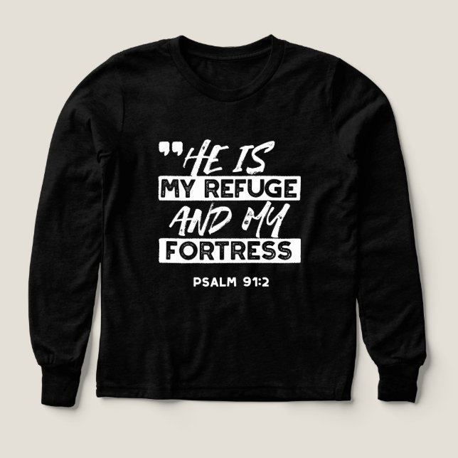 Psaume 91:2 - Mon Refuge et ma forteresse chrétien (Motif recto)