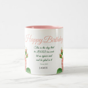 Psaume florale d'anniversaire 118:24 Mug à café à 