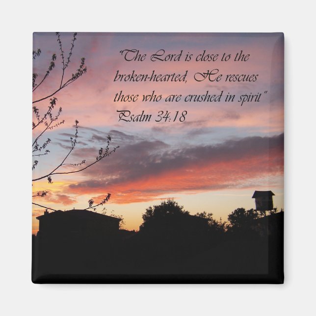 Psaumes 24:18 Psaume d'encouragement Fridge Magnet (Devant)