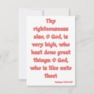 Psaumes 71:19 KJV Bible Verse Carte de voeux plat