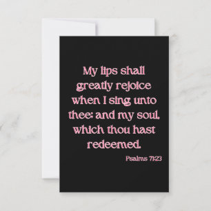 Psaumes 71:23 KJV Bible Verse Carte de voeux plat