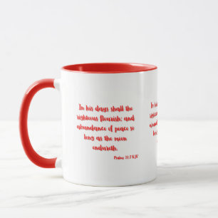 Psaumes 72:7 KJV Bible Verse Mug à deux tons