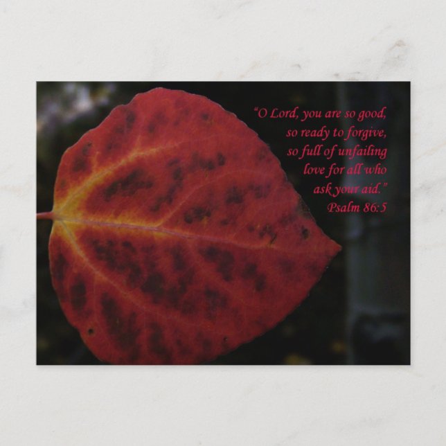 Psaumes 86:3 Scripture Leaf Encouragement Carte po (Devant)