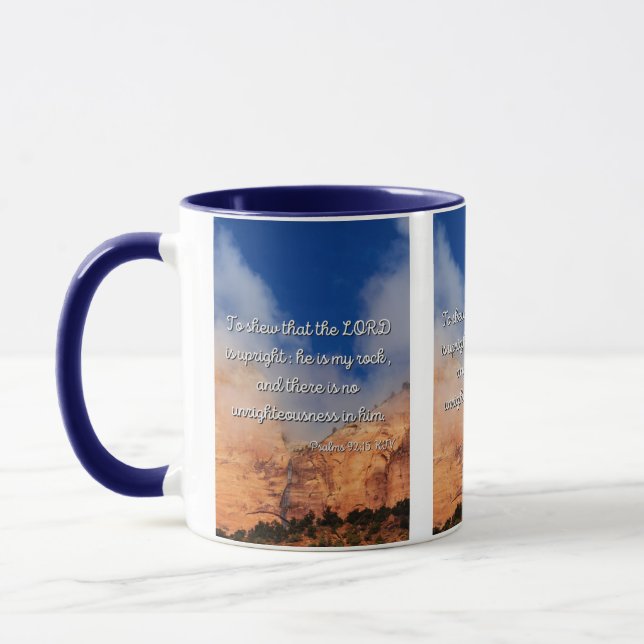 Psaumes 92:15 Verset Bible Mug à deux tons (Gauche)