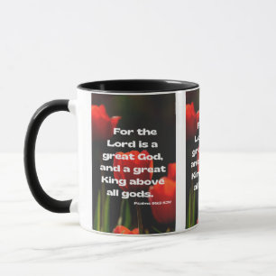Psaumes 95:3 KJV Bible Verse Pic Mug Deux Tons
