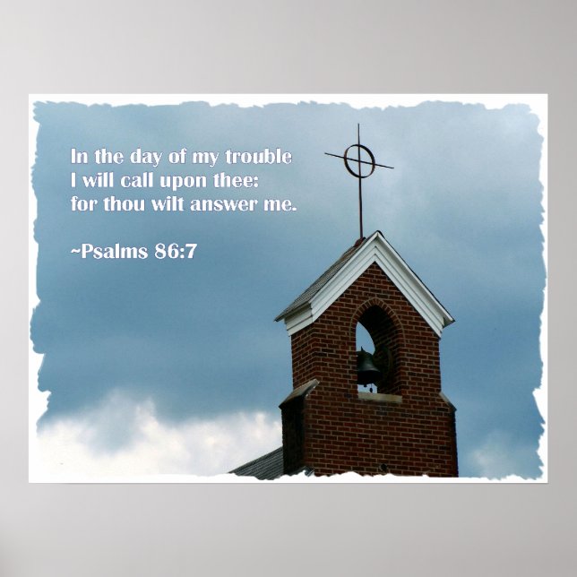 Psaumes Bible Verse Steeple Poster chrétien (Devant)