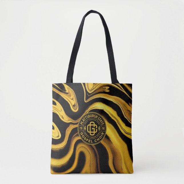 PSGC-Logo mit Schwarz-Gold-Fluid-Tasche Tasche (Vorderseite)