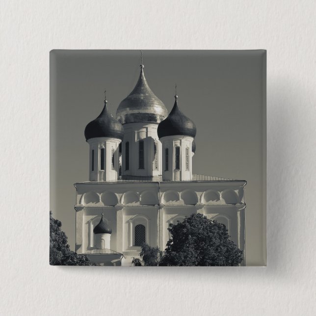 Pskov Kreml und Dreifaltigkeitskirche Button (Vorderseite)