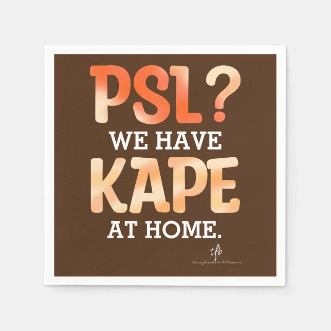 PSL vs. Kape Filipino Herbstkaffee Spaß Serviette (Vorderseite)