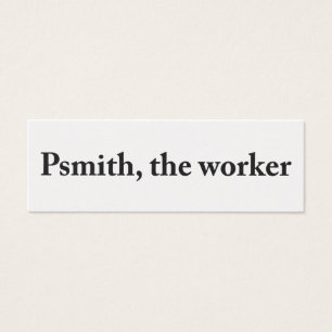 Psmith, die Arbeitskraft-Visitenkarte