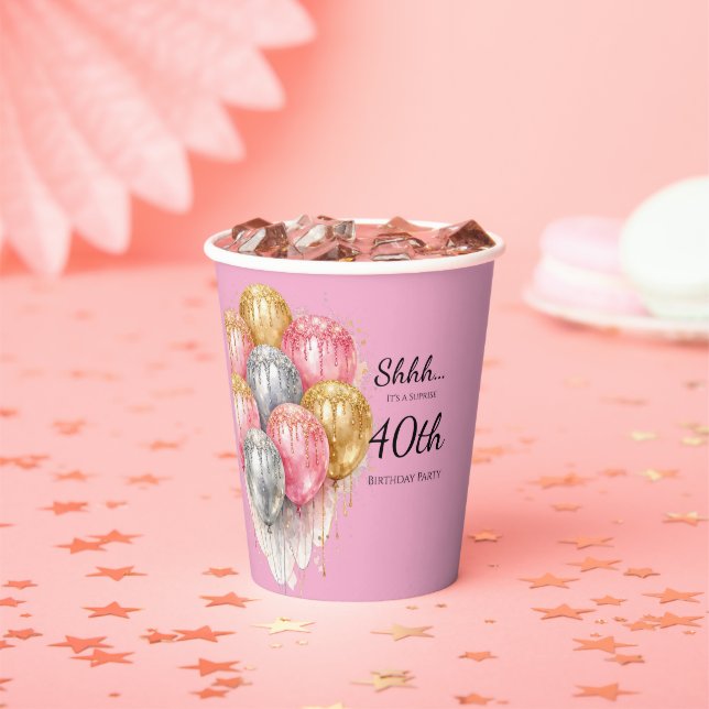 Pss Geburtstagsüberraschungsparty Pappbecher (Insitu)