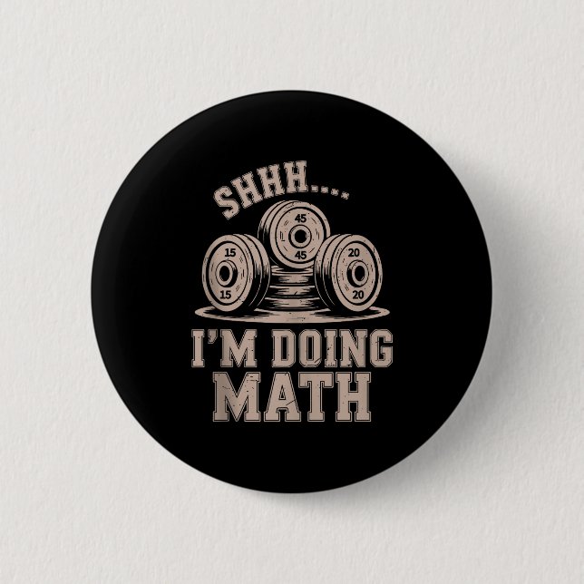 Psst, ich mache Mathe, lustiger christlicher Fitne Button (Vorderseite)