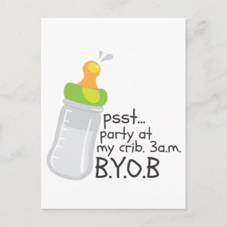 PSST-Party an meinem Schreibtisch. 03.00 Uhr BYOB Einladungspostkarte