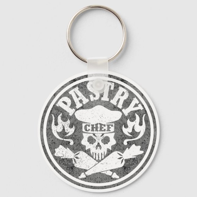 Pstry Koch Skull Gray Schlüsselanhänger (Vorderseite)