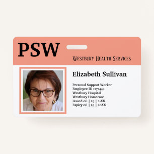 PSW Healthcare oder Hospital Employee Foto ID Abze Ausweis