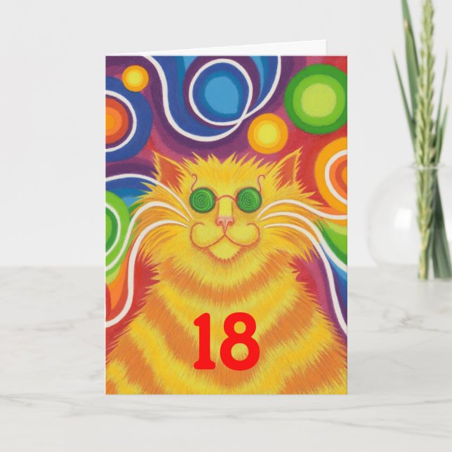 Psy-cat-delic "Age" carte d'anniversaire super (Devant)